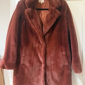 Skies Are Blue Teddy Jacket in Warm Brown